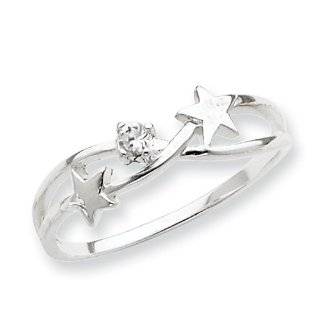 Sterling Silver Thin Stars Ring Band (Available in Sizes 6 to 10) size 