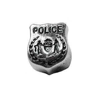 Authentic OHM Police Hat with Star Badge 925 Sterling Silver Bead fits 