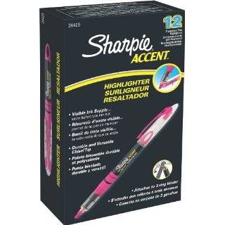 Sharpie Accent Liquid Pen Style Highlighters, 12 Fluorescent Pink 