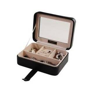 Mele & Co. Rio Faux Leather Glass Top Jewelry Box in Black