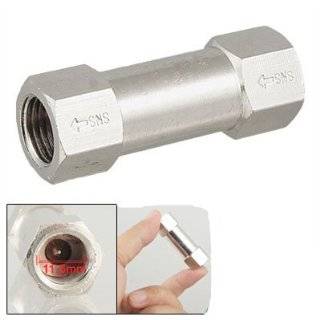 Silver Tone Metal 0.45 Threaded Hole Air Water One Way Check Valve