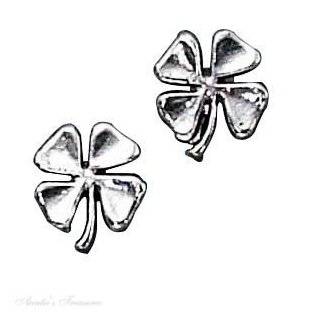  Good Luck Sterling Silver Four Leaf Clover Earrings Eves 