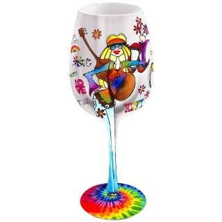 Bottoms Up 15 Ounce Fight Like a Girl Handpainted Wine Glass  