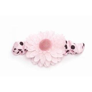   Mud Pie Baby Head Band Pink Polk a dot Flower with Pink Band Clothing