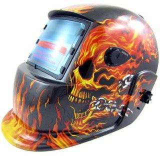  Skull Flaming Solar Darkening Welding Helmet Arc Mig Auto 