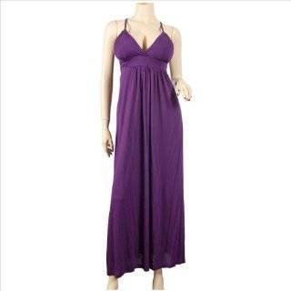 Purple Empire Waist Deep Cut Plus Size Maxi Dress