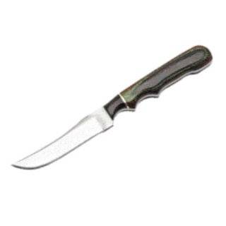 Anza Knives 711 Small Hunter Fixed Blade Knife with Finger Groove Wood 
