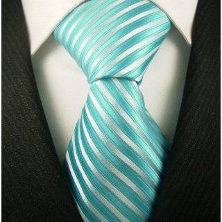  100% Silk Woven Aqua/Pool Twill Paisley Tie Clothing
