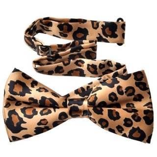 TopTie™ Unisex Fashion Leopard Spotted Slim Tan & Black Bow tie