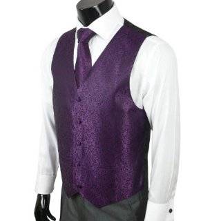   Tuxedo Silk Vest Set(Silk Vest + tie + hanky + cufflinks) Purple