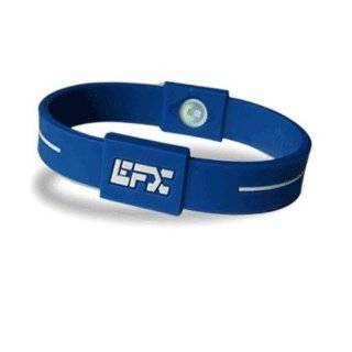  EFX Silicone Sport Bracelet, 8 inch, Blue/white Large 