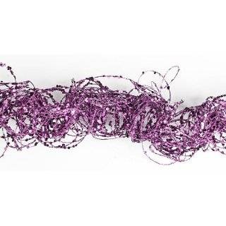 36 Purple Glittery Sequin Twisted Metallic Wire Garland