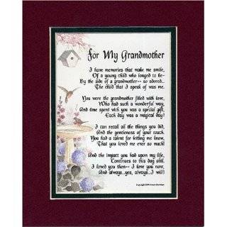  A Gift For Grandma. 8x10 Poem Double matted In White Over 