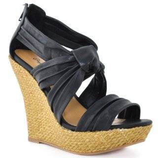 Qupid Ceduce Knotted Wedge Sandal
