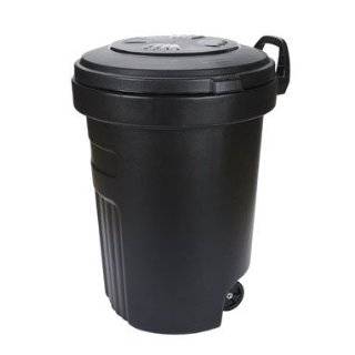   Plastics 000368C Wheeled Garbage Can 32 Gallon   Black (Pack of 6