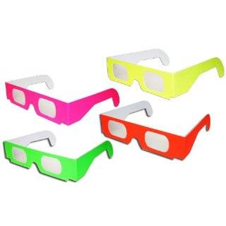 Pair Diffraction Prism Fireworks Glasses in hot Neon Colors