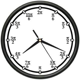 PI Wall Clock teacher math professor classroom radians