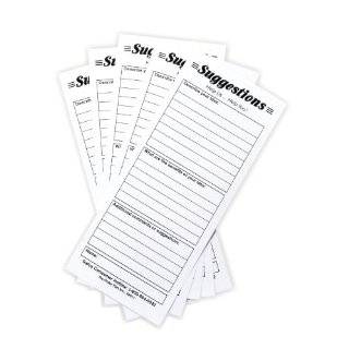 Safco Suggestion Box Cards, White, 3.5 x 8 Inches, 25 Cards per Pack 