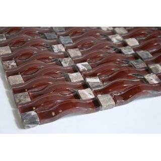    Summer   2x2 Red, Gold & Brown Glass Tile