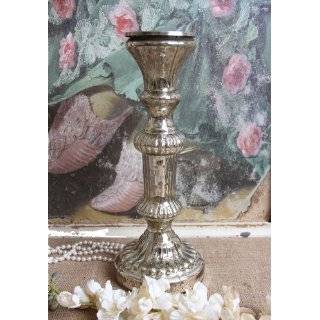  Mercury Glass Silver Pillar Candle Holder