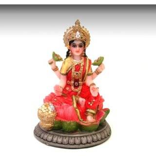   Tall Hand Painted Hindu Goddess Lakshmi (Laxmi) Statue