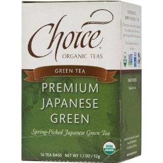 Choice Organic Premium Japanese Green Tea, 16 Count Box (Pack of 6)