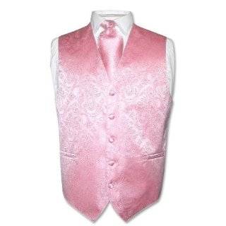    Mens PINK Dress Vest and NeckTie Set for Suit or Tuxedo Clothing