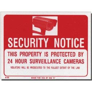 Security Notice 24 hour Surveillance Camera Warning Sign   Red and 
