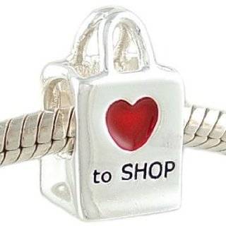 Bling Jewelry I Love Shopping Love to Shop Charm 925 Sterling Silver 