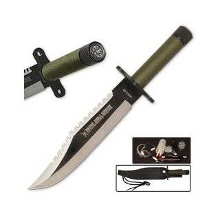    Black Ultimate Survival Knife 15 W/ Compass