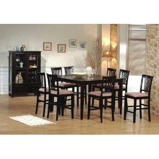 7pcs Counter Height Pub Dining Table and Chairs Set in Espresso Finish 