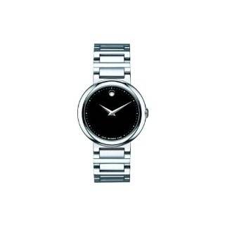 Movado Womens 0606419 Concerto Stainless Steel Black Round Dial Watch