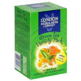 London Fruit & Herb, Green Tea Variety Pack of Four Flavors, Tea Bags