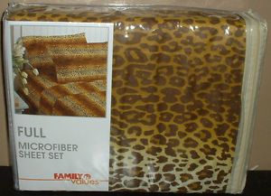 Leopard Animal Print Full Sheet Set Safari Bedding Decor Jungle Sheets New