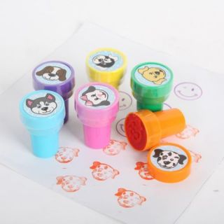 6pcs Cupcake Stamps Ink Stampers Dog Print Design Kids Art Craft Supplies