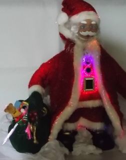New RARE Avon 2004 Lighted Fiber Optic Musical Santa Claus Christmas Figurine