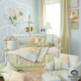 Baby Boy Blue Green Yellow Quilt Crib Nursery Newborn Luxury Best Bedding Set