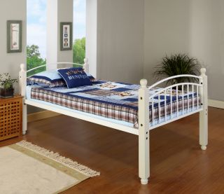 White Finish Wood Metal Twin Size Day Bed Daybed Frame New
