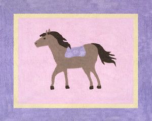 Girls Baby Kids Floor Rug for Sweet JoJo Designs Pretty Pony Horse Bedding Set
