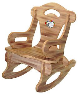Brown Rocker Rocking Chair Solid Wood Kid Child Baby Boy Girl Furniture Toy