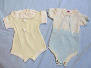 1950's Lot of 2 Baby Boy Infant Clothing Newborn Onsies