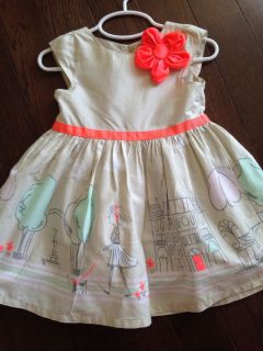 Adorable Trendy Girls Spring Dress Toddler Sz 2T with Parisian Print