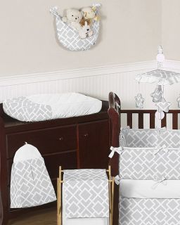 JoJo Grey White Gender Neutral Baby Boy Girl Unisex Crib Bedding Set for Newborn