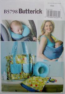 Butterick Sewing Pattern 5798 Baby Carrier Sling Diaper Bag Pillow Changing Pad