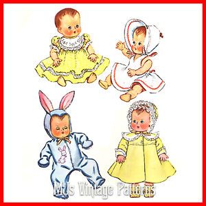 Vtg 1950s Baby Doll Clothes Dress Pattern 11" Tiny Tears DY Dee Betsy Wetsy
