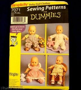 Simplicity 7071 Baby Doll Clothes Pattern for Dummies