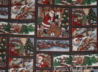 Christmas Tree Snow Reindeer Santa Claus Patch Valance