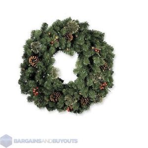 Indoor Outdoor Battery Operated LED Lighted Christmas Wreath 30" Clear 370437