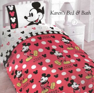 Disney Mickey Mouse Boy Girl Twin Single Bedding 4pc Set Comforter Sheets New