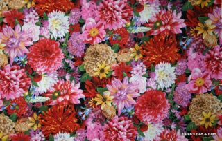 Packed Floral Shop Flowers Bouquet Blooms Flower Garden Curtain Valance New